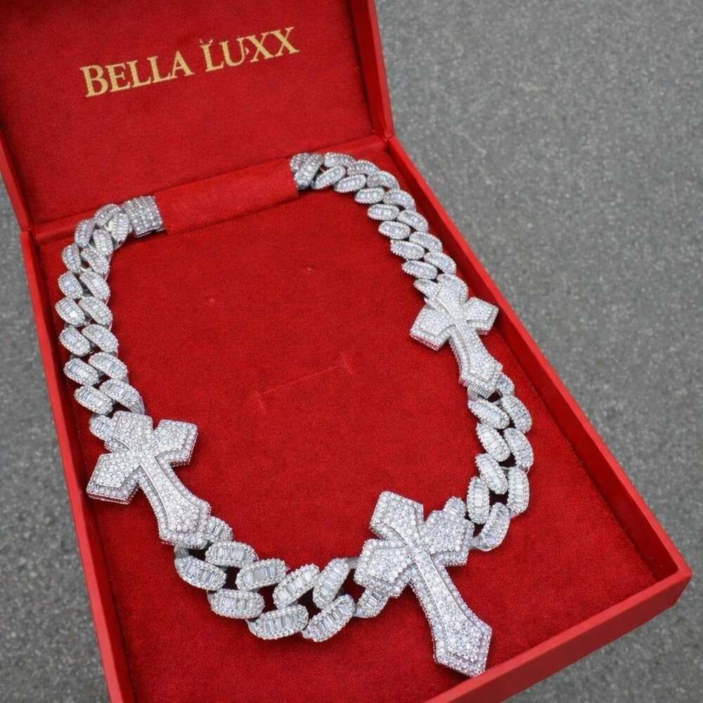 Silver Baguette Cross Necklace – 20 Inch - Picture 8 of 8